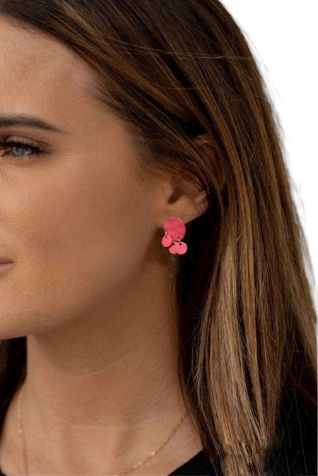 Aretes de mujer  rojo pastel Aretes Zen Bazar Perú