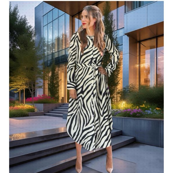 Vestido camisero animal print Talla M Zen Bazar Perú
