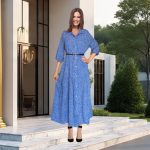 vestido camisero celeste