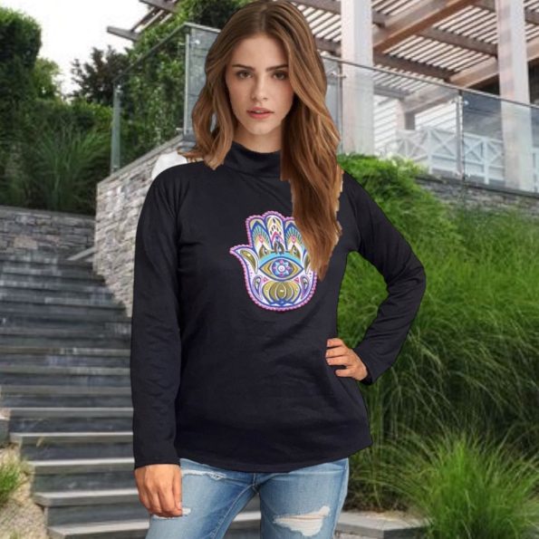 Polera Mano de Fatima y Ojo  Turco Talla M Zen Bazar Perú