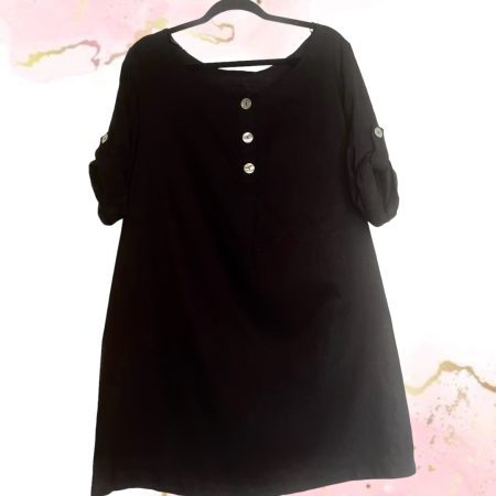 Vestido de lino negro. Talla xl Talla XL Zen Bazar Perú