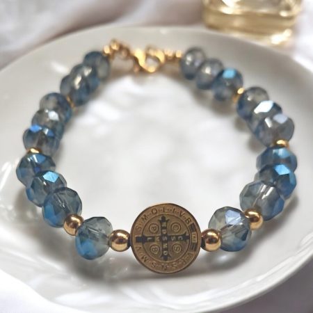 Pulsera San Benito Murano celeste Joyas San Benito Zen Bazar Perú