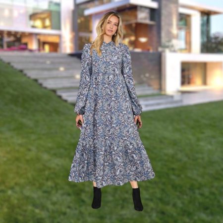 Vestido largo Acero. Talla M