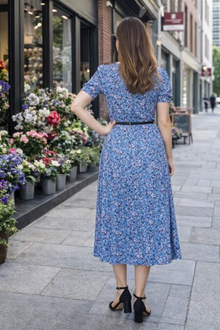 Vestido celeste midi. Talla M Sin categorizar Zen Bazar Perú