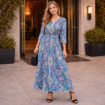 vestido largo turquesa