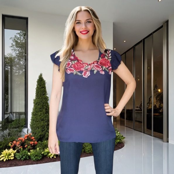 Blusa Azul  Elle. Talla M Blusas M Zen Bazar Perú