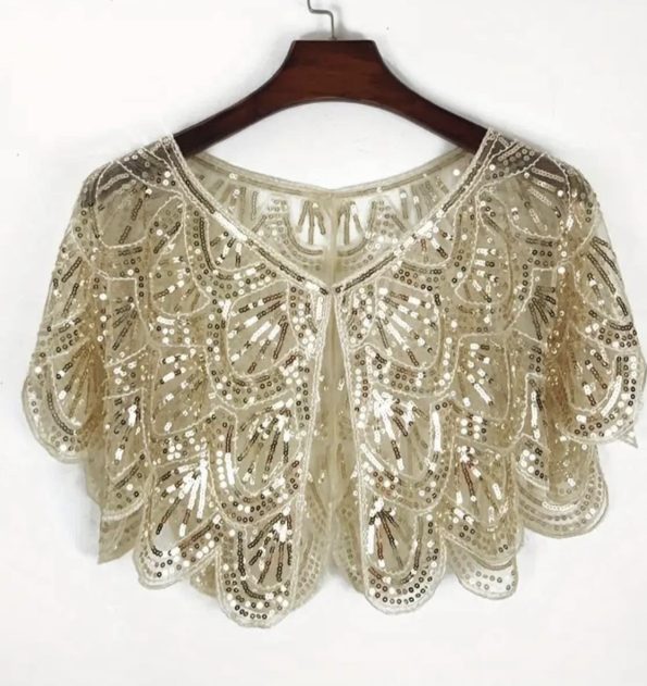 Capa Beige Dorada  para Vestidos de Fiesta Blazers ,Kimonos y Chales Zen Bazar Perú