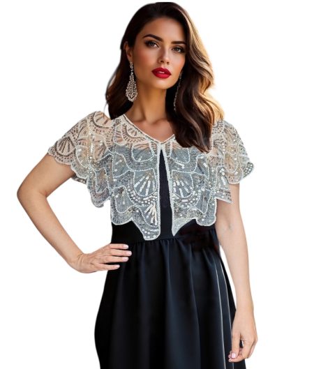 Capa Beige Dorada  para Vestidos de Fiesta