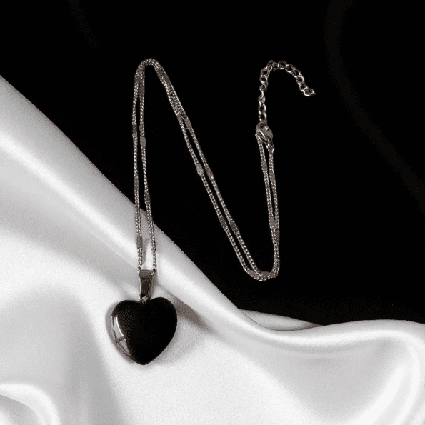 Collar  con piedra Obsidiana Negra Collares Zen Bazar Perú