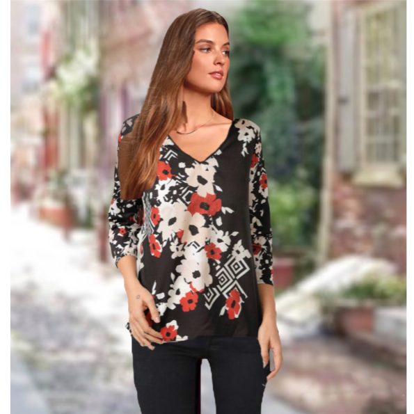 Blusa polo manga tres cuartos. Talla L Blusas L Zen Bazar Perú