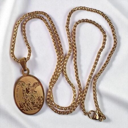 Collar Arcangel Miguel de Acero Inoxidable