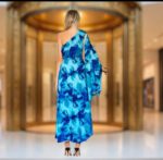 vestido largo turquesa de mujer