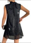 vestido negro fiesta lentejuelas
