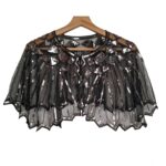 bolero de vestido plateado