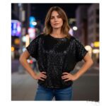 blusa lentejuelas negra