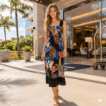 Vestido negro floreado