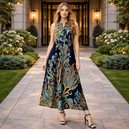 Elegante Vestido Largo. Talla M