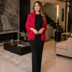chal de vestido rojo