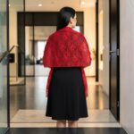 chal de vestido rojo