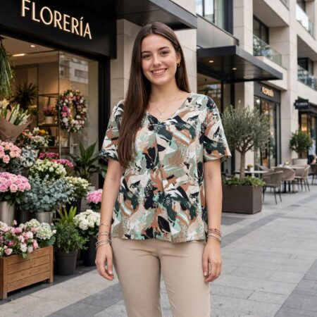 Blusa de lino de mujer . Talla XL