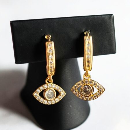 Aretes de Mujer con Ojo turco en acero inoxidable .Joyas y Accesorios Zen Bazar Perú