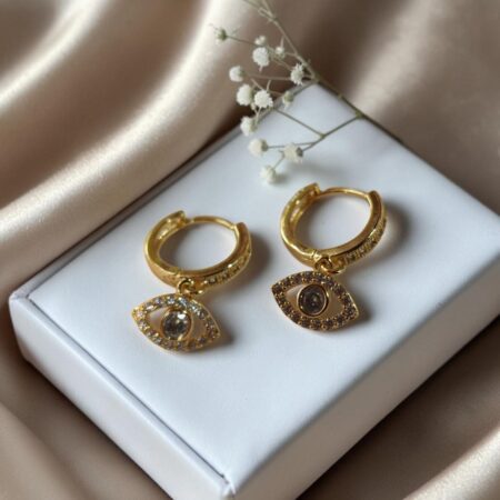 Aretes de Mujer con Ojo turco en acero inoxidable