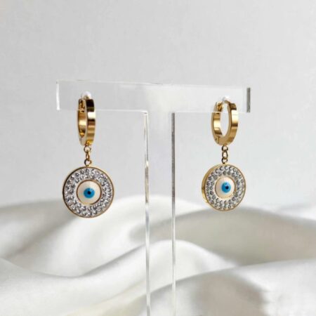 Aretes de ojo turco con cristales